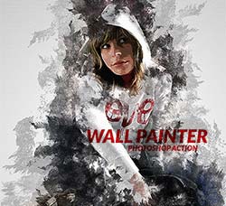 极品PS动作－壁画艺术(含高清视频教程)：Wall Painter Photoshop Action